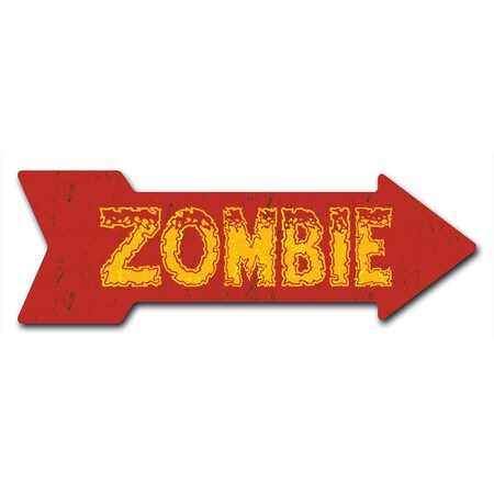 Zombie Arrow Decal Funny Home Decor 24in Wide
